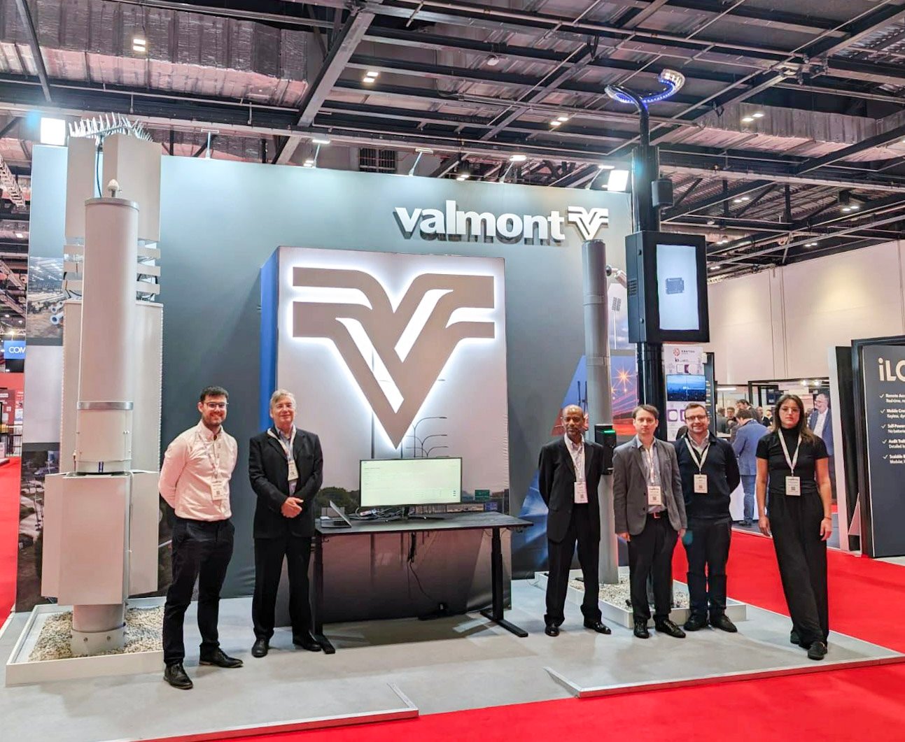 a photo of CTHINGS.CO and Valmont Structures at their booth during Connected Britain 2024 in London, UK