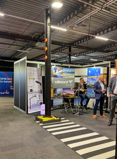 Valmont's Smart Crossing Lamp Pole equipped with CTHINGS.CO's edge technology presented at the Nationale Verkeer Expo 2024